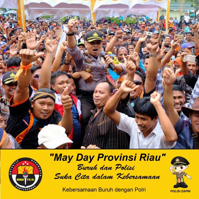 Polresta Pekanbaru Turunkan Seribauan Personil Pengamanan Peringatan May Day 2018.