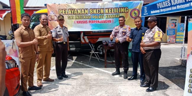 Polres Kampar Meluncurkan Inovasi Pelayanan Perpanjangan SKCK Keliling