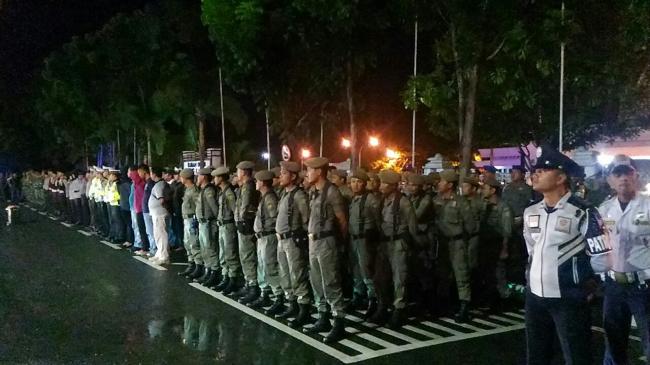Ratusan Personel Polres Kampar, TNI, Pol PP dan Dishub Amankan Malam Tahun Baru