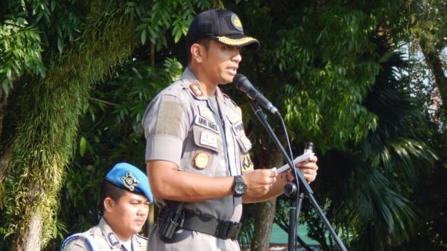 Kapolres Kampar Sampaikan Pesan Keselamatan Bagi Pemudik