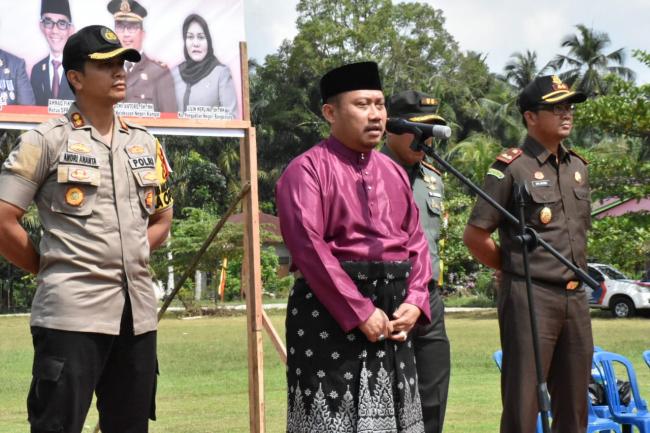 Plt. Bupati Kampar didampingi Forkopimda Pimpin Apel Sinergitas 3 Pilar Jelang Pemilu 2019 
