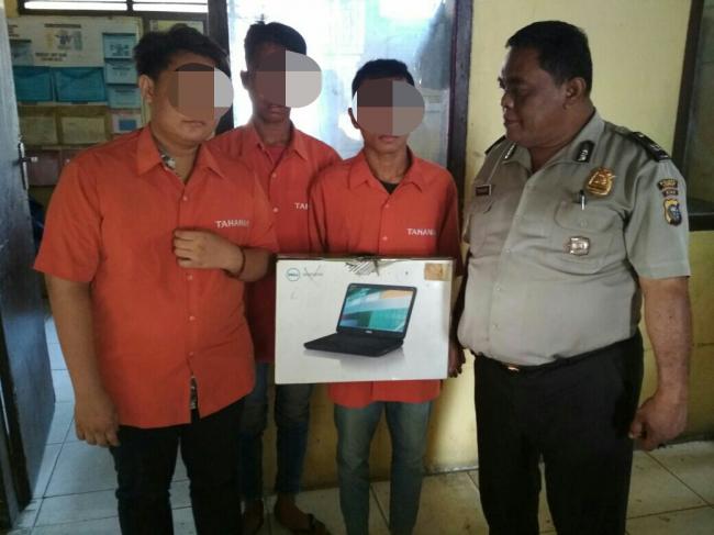 3 Pelaku Pencurian 7 unit Laptop Madrasah Al islam Rumbio Diringkus Polsek Kampar 