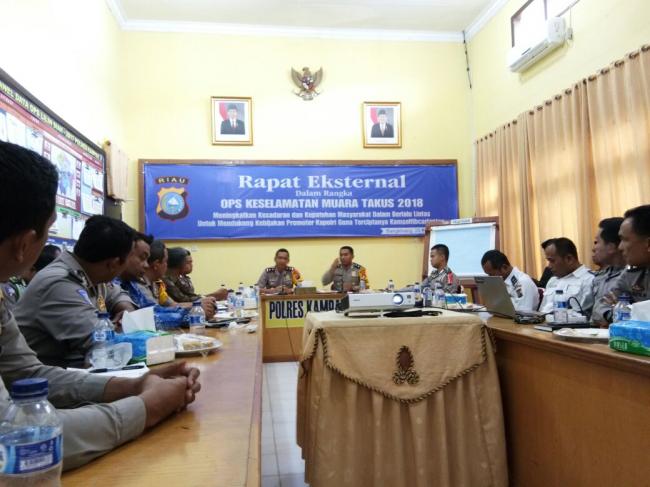 Polres Kampar Adakan Rapat Eksternal Persiapan Operasi Keselamatan Muara Takus 2018