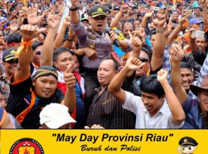 Polresta Pekanbaru Turunkan Seribauan Personil Pengamanan Peringatan May Day 2018.