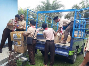 Pramuka Kwartir Tapung Salurkan Bantuan Peduli Lombok Ke Kwarda Riau