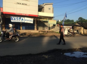 Ditsamapta Polda Banten Laksanakan Giat pengaturan Lalu Lintas di Pusat Keramaian