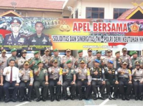 Kapolresta, Apel Bersama ini Wujud Peningkatan Sinergitas TNI - Polri