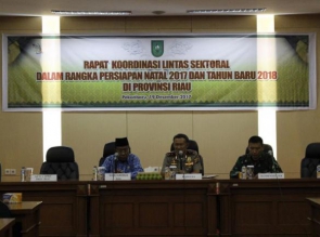 Rapat Koordinasi Lintas Sektoral, Persiapan Natal 2017 Dan Tahun Baru 2018 di Riau