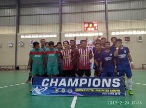 Tim Disdikpora Kampar Tampil Sebagai Juara, di Ajang Kompetisi Futsal U-23 