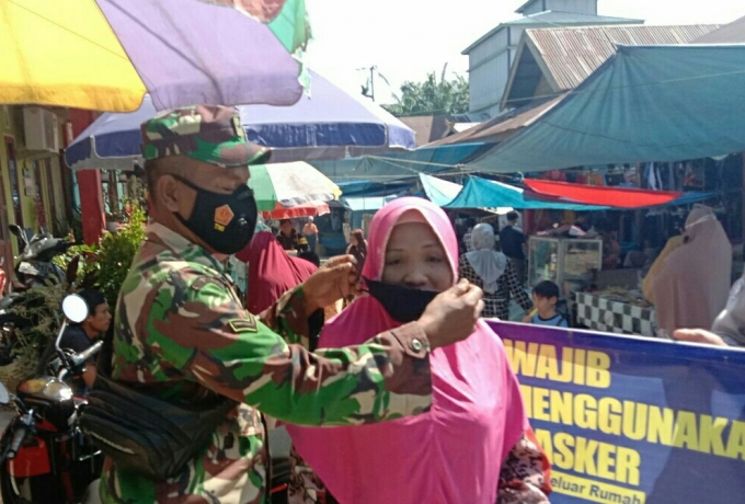 TNI-Polri, Rutin Himbau Operasi yustisi Di Pasar Tradisional