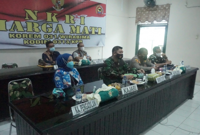 Kodim 0313/KPR Ikuti Rapat Forkopimda Riau Bersama Panglima TNI, Kapolri, BNPB dan Kabaharkam Polri