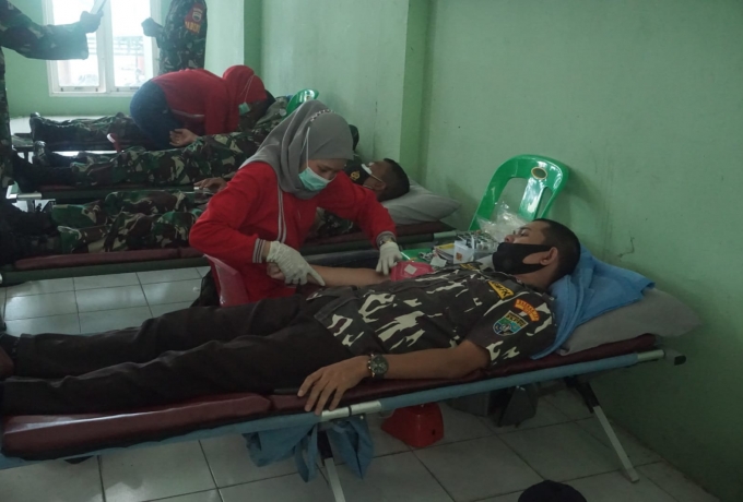 Kodim 0313/KPR Gelar Donor Darah Dalam Rangka HUT ke-76 TNI