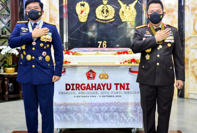HUT ke-76 TNI, Kapolri : Sinergitas TNI-Polri Adalah Kunci Untuk Hadapi Tantangan dan Ancaman