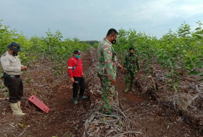Bergerak Cepat TNI - Polri dan Fire Patroli PT RAPP Melakukan Pengecekan Titik Hotspot 