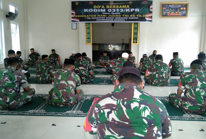 Kodim 0313/Kpr Gelar Doa Bersama Dalam Rangka Hari Juang TNI AD Ke 76