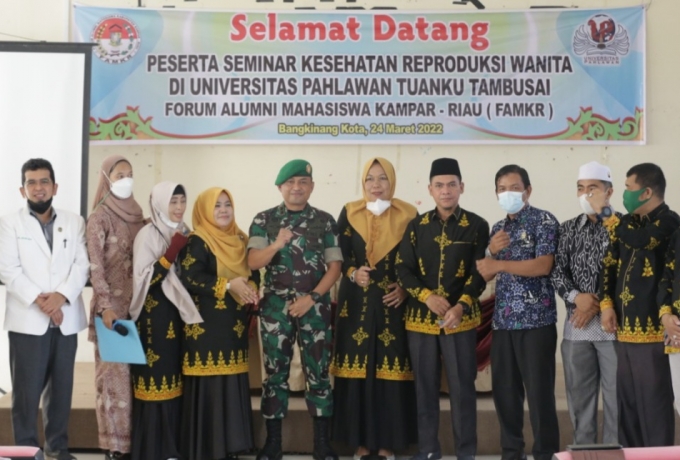 Dandim 0313/KPR Buka Seminar Kesehatan Reproduksi Wanita di Universitas Pahlawan Tuanku Tambusai