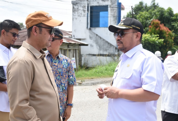 Usai adakan Rakor Ketua DPRD Kampar Tinjau Interchange Jalan Tol Bangkinang