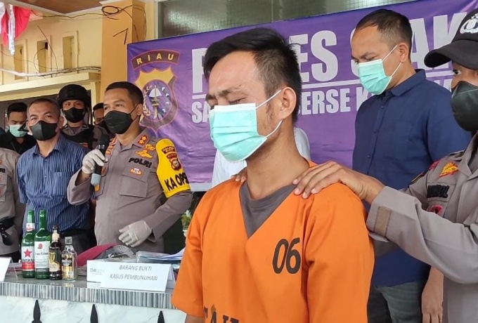 Polres Siak Gelar Konferensi Pers Kasus Pembunuhan, Kurang Dari 24 Jam Pelaku Ditangkap