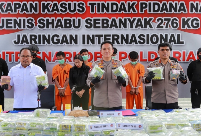 Terbesar Dalam Sejarah Pengungkapan Narkoba Oleh Polda Riau, Berhasil Amankan 276 Kg Sabu 