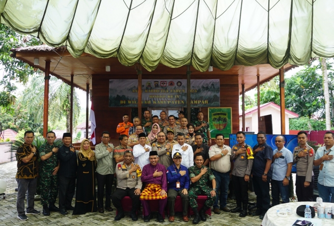 Kodim 0313/Kpr Gelar Rapat Anev Karhutla Di Wilayah Kabupaten Kampar