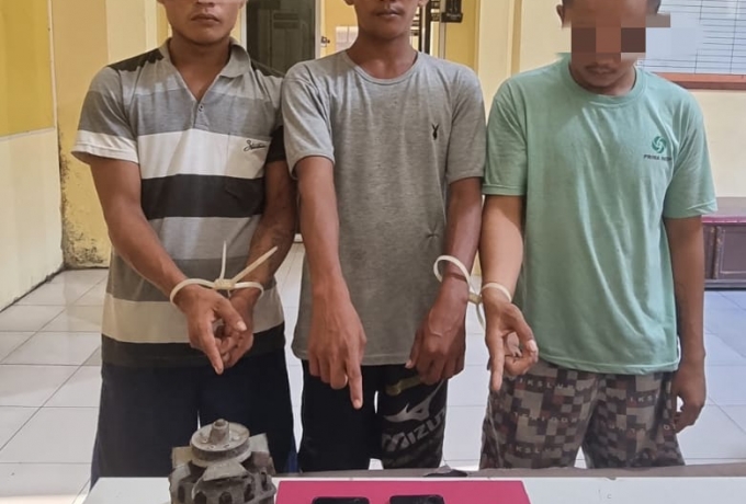 Tiga Pelaku Pencurian, Berhasil Ditangkap Warga di Kampar