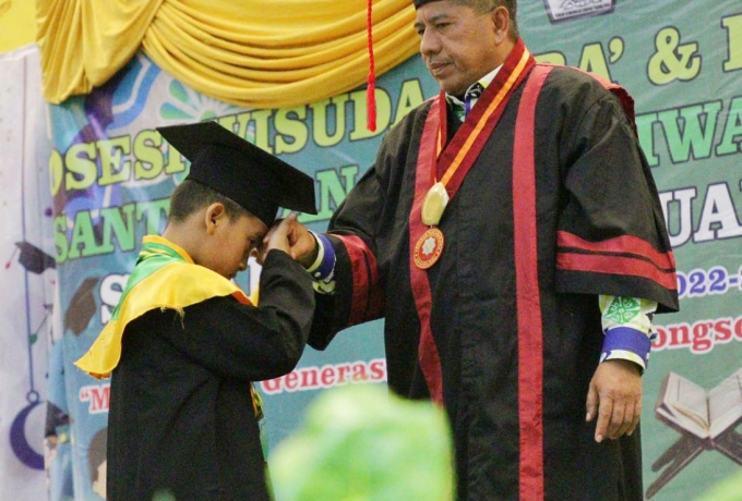 1230 Santri MDTA dan TPQ se Kecamatan Tualang Ikuti Sesi Wisuda