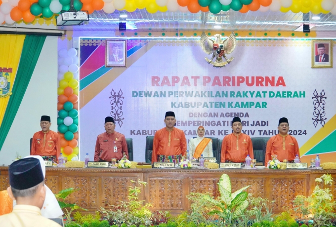 DPRD Kampar Gelar Rapat Paripurna Istimewa Sambut HUT Kabupaten Kampar Ke 74