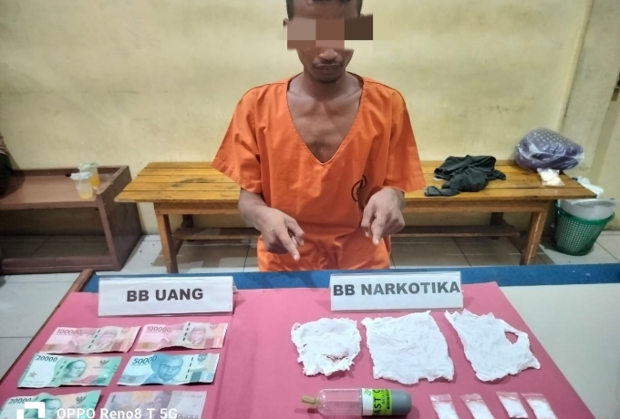 Polsek Kampar Kiri Hilir Tangkap Pengedar Narkoba Dengan Bruto 9.79 Gram