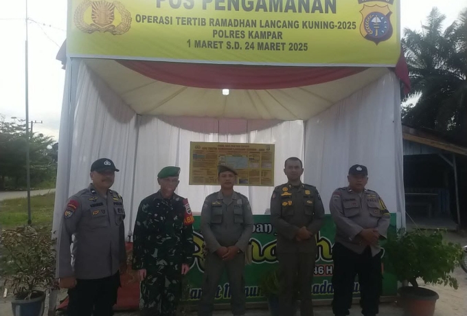 Untuk Memberikan Kenyamanan, Babinsa Jaga Pos Pam Ops Tertib Ramadhan Lancang Kuning 