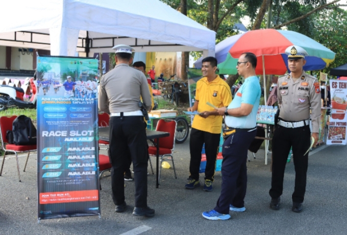 Sukseskan Riau Bhayangkara Run 2025, Polres Inhil Sosialisasi di Car Free Day