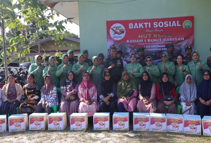 Kodim 0313/ Kpr Gelar Bhakti Sosial Dalam Rangka HUT Ke 75 KODAM I Bukit Barisan