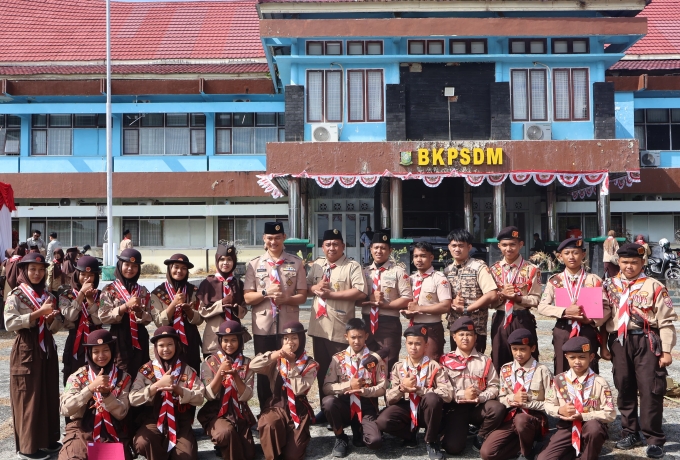 Dandim 0313/Kpr Hadiri Upacara Peringatan Hari Pramuka Ke 64 Tahun 2025 di Kabupaten Kampar
