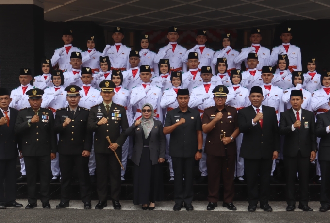 Berikan Semangat, Dandim 0313/Kpr Hadiri Pengukuhan Paskibraka Kabupaten Kampar Tahun 2025