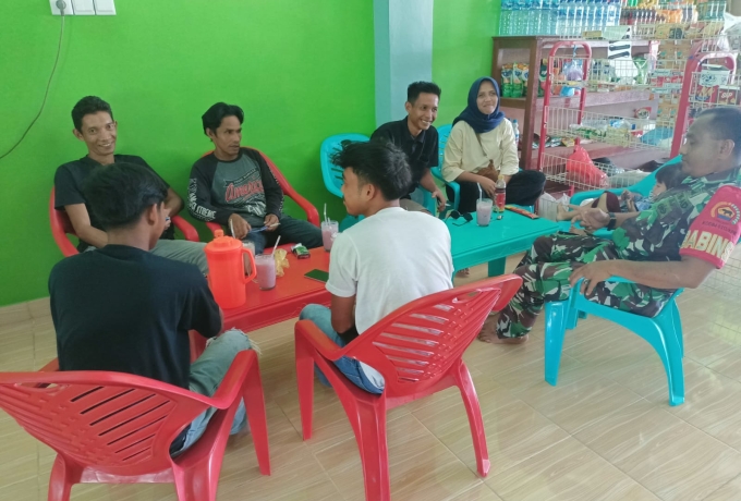 Babinsa Koramil 14/Kepenuhan, Sampaikan Bahaya Salah Gunakan Narkoba Kepada Para Pemuda