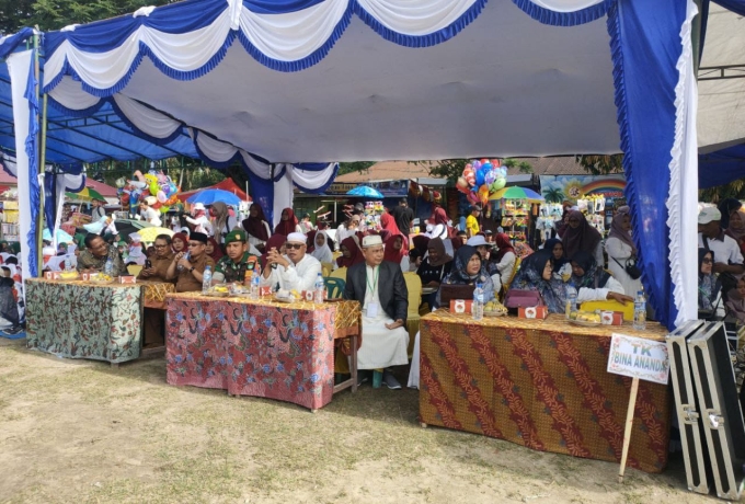 Pengenalan Ibadah Haji Sejak Dini, Babinsa Koramil 16/Tapung Pantau Pelaksanaan Simulasi Manasik Haj