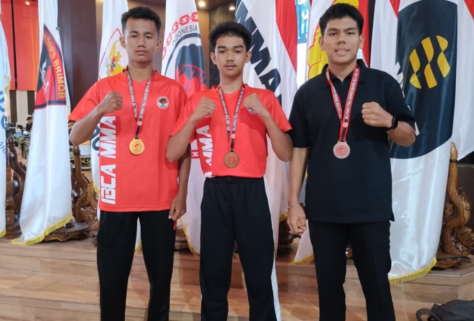 Tiga Atlet MMA Siak Raih Medali di Kejurnas Dankor Brimob di Depok, KONI Beri Selamat