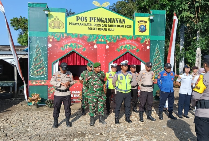 Babinsa Turut Pantau Libur Natal dan Tahun Baru Di Pos Pam Nataru Tambusai