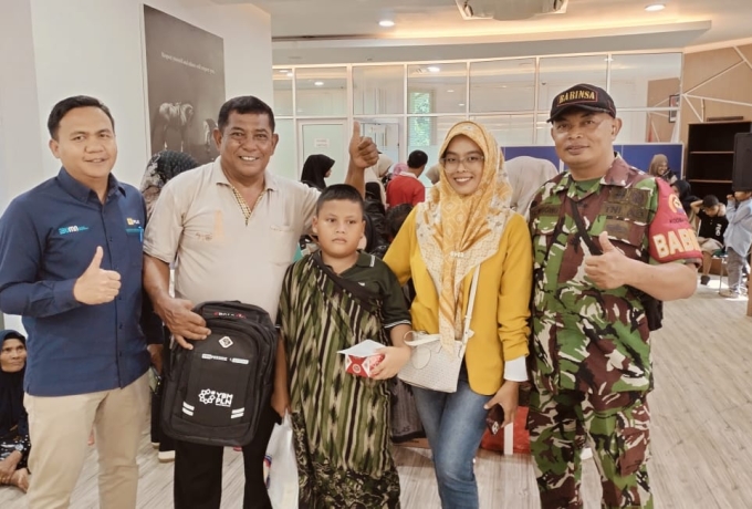 Babinsa Koramil 01/Bkn Hadiri Kegiatan Khitanan Massal di Halaman Kantor UP3 Bangkinang