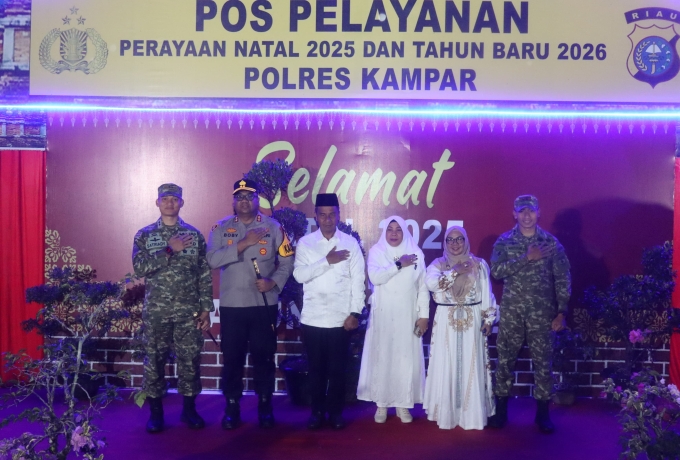 Dandim 0313/KPR Hadiri Doa Bersama Sambut Tahun Baru 2026 dan Patroli ke Pos Pam Nataru