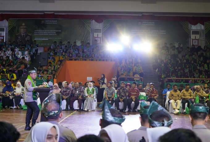 Kapolda Riau di Hadapan 1.000 Pelajar: Generasi Muda Penentu Masa Depan Alam dan Kepercayaan Publik