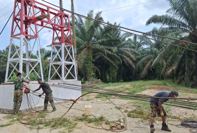 Pembangunan Jembatan Garuda Kodim 0313/KPR di Batu Gajah Terus Digenjot Menuju Kesempurnaan