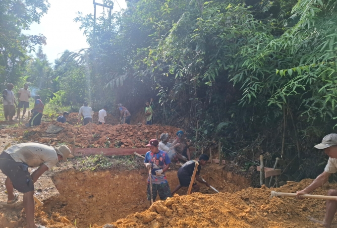 Tembus Medan Sulit, Kodim 0313/KPR Mulai Pembangunan Jembatan Desa Kota Lama  Sungai Santi