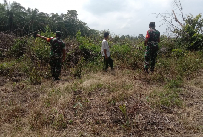 Babinsa Laksanakan Sosialisasi di Kebun Masyarakat Cegah Kebakaran Hutan dan Lahan