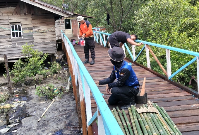 Jembatan Presisi Merah Putih Bengkalis Tuntas 100 Persen, Bukti Nyata Pengabdian Brimob