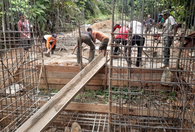 Terus Digesa Pondasi Tower Jembatan Desa Kota Lama Capai 70 Persen