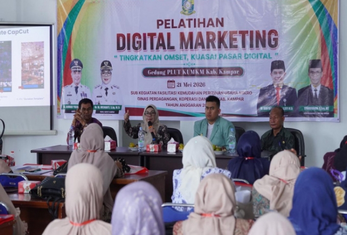 Buka Pelatihan Pemasaran Digital,  Wakil Bupati Kampar Dorong UMKM Masuk Ekosistem Digital