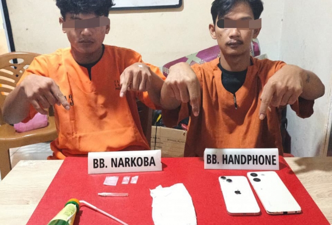Polsek Tapung Tangkap Dua Pelaku Pengedar Narkoba di Desa Tanjung Sawit