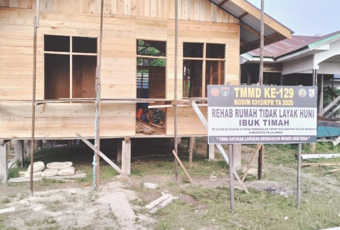 Siap Dihuni Dalam Waktu Dekat, Pembangunan RTLH Ibu Timah Dalam TMMD ke-129 Kodim 0313/KPR 