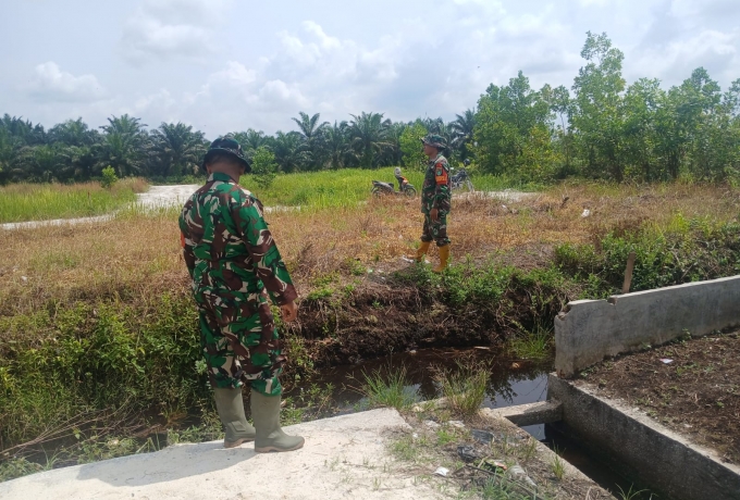 Babinsa Koramil 07/Kampar Kodim 0313/KPR Gencarkan Patroli Karhutla di Desa Rimbo Panjang