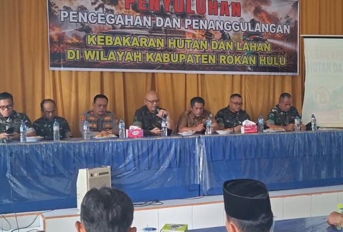 Apresiasi Bebas Asap, Kolonel AU Supriadi Pimpin Sosialisasi Karhutla di Rambah Hilir